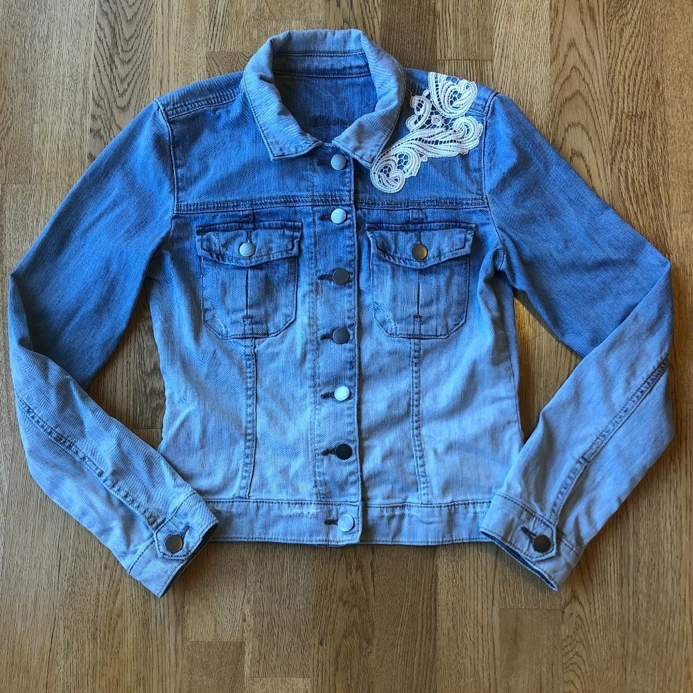 Kut from the Kloth Amelia Jacket Ombre Crochet Lace Appliqué Size XS